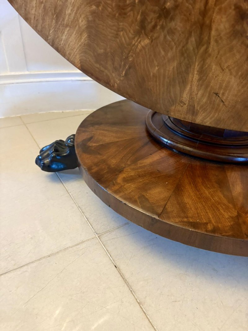 Antique Victorian Quality Flared Mahogany Segmented Circular 6 Seater Dining Table - Image 8